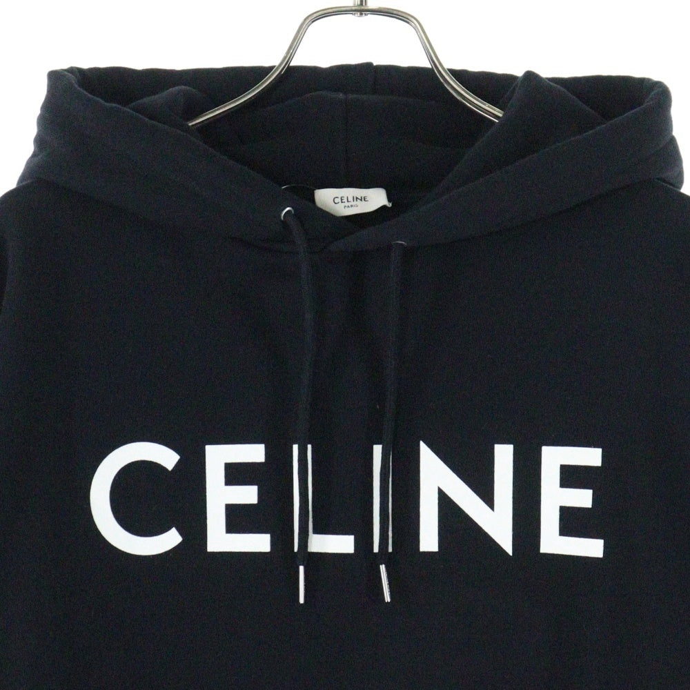 CELINE(セリーヌ) 21SS ロゴプリント プルオーバーパーカー ブラック 2Y321052H