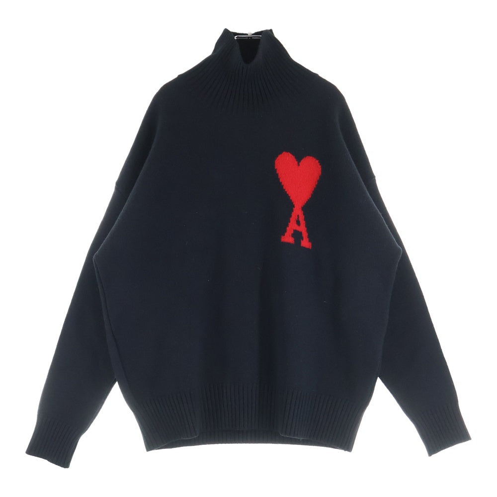 AMI Alexandre Mattiussi(アミアレクサンドルマテュッシ) ハートロゴ ニットセーター ブラック H21K203-018