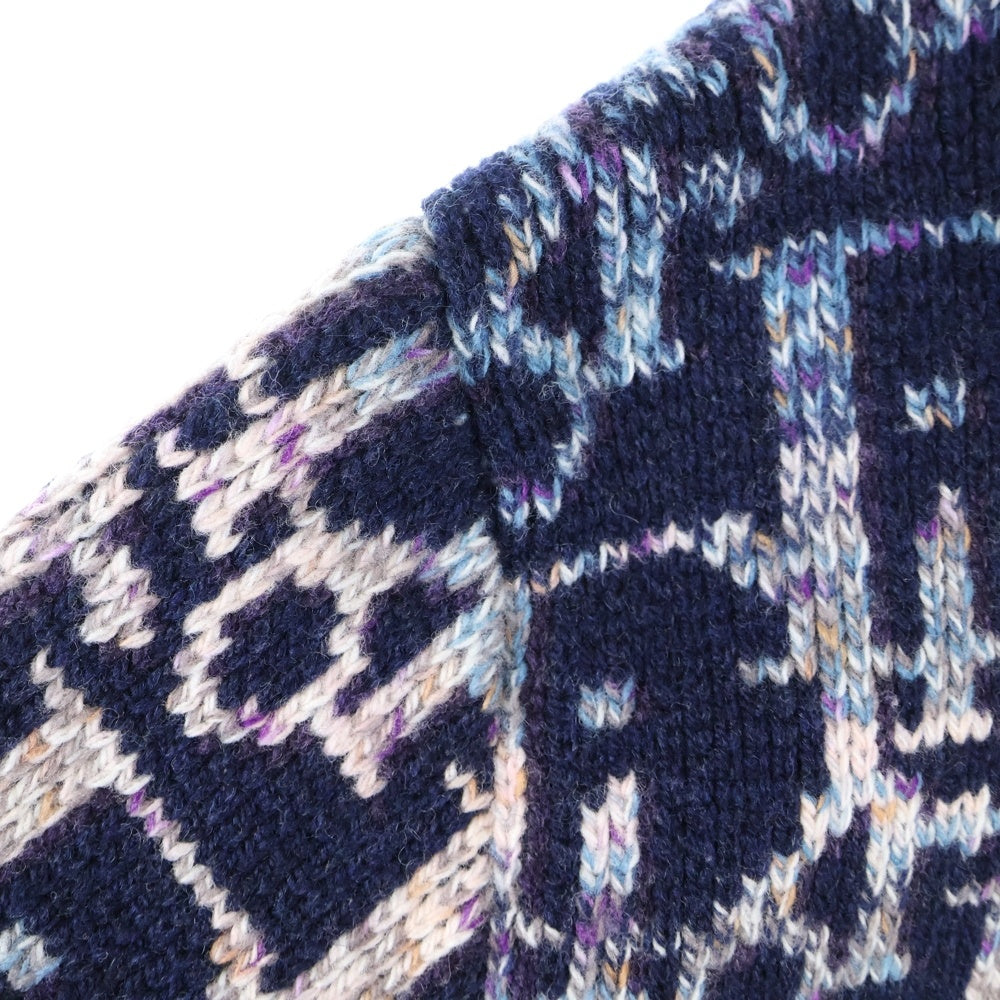 DIOR(ディオール) 21AW Oblique Wool Jacquard Sweater 193M638AT344 オブリークウールジャガードニット 長袖セーター ブルー