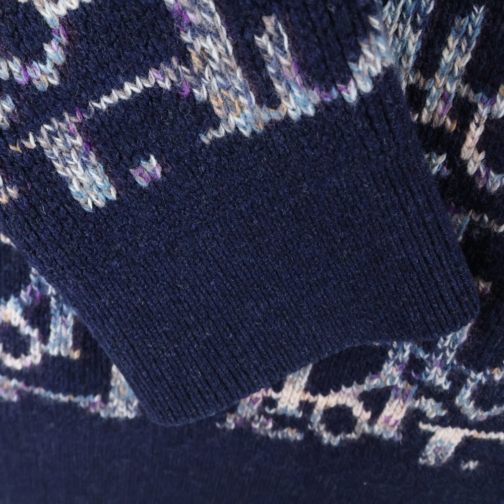 DIOR(ディオール) 21AW Oblique Wool Jacquard Sweater 193M638AT344 オブリークウールジャガードニット 長袖セーター ブルー