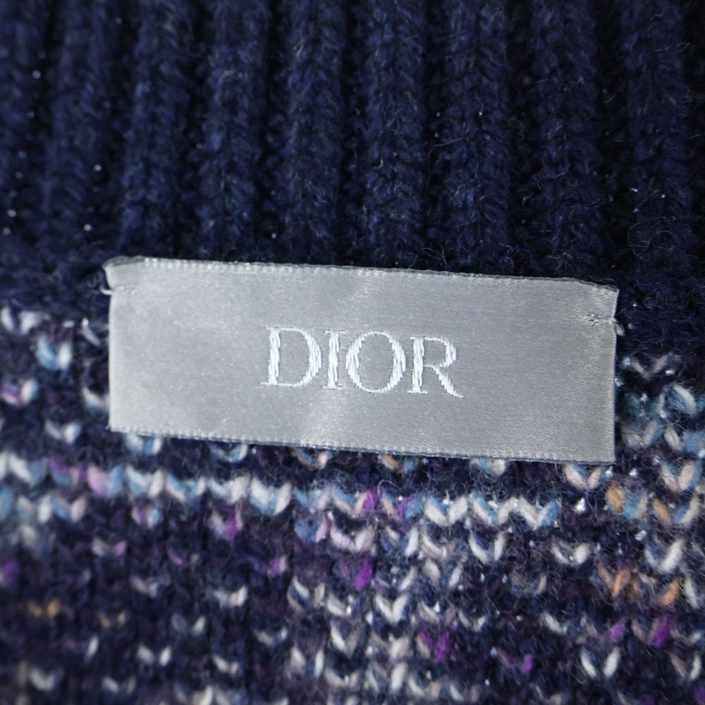 DIOR(ディオール) 21AW Oblique Wool Jacquard Sweater 193M638AT344 オブリークウールジャガードニット 長袖セーター ブルー