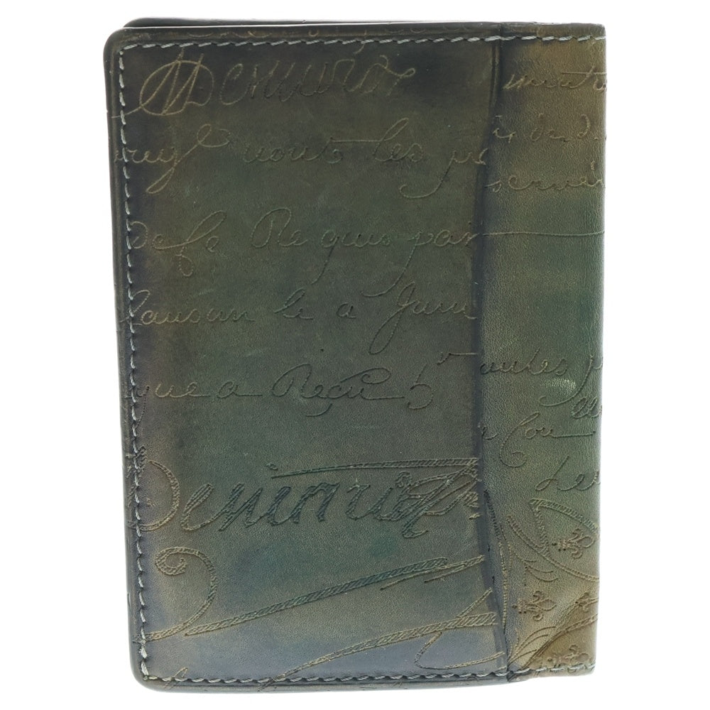 Berluti(ベルルッティ) カリグラフィ カードケース 二つ折り 名刺入れ ブラウン F0184