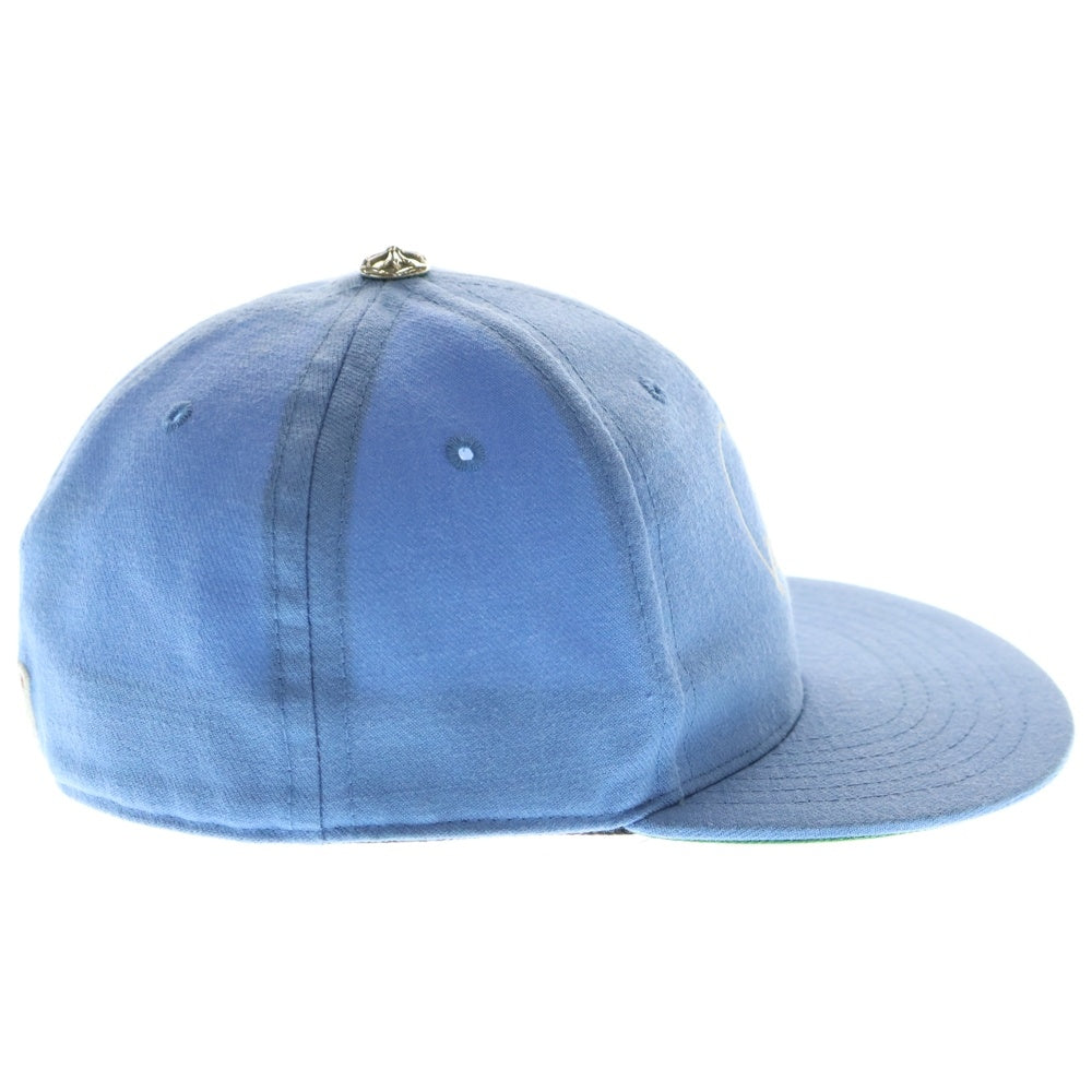 CHROME HEARTS(クロムハーツ) FITTED WOOL ACRYLIC SERGE ハートロゴ刺繍ベースボールキャップ ブルー