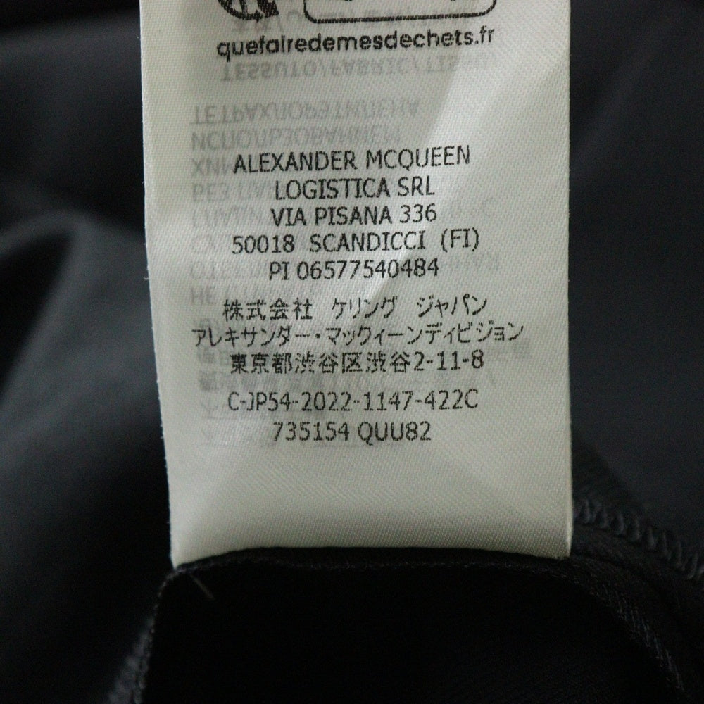 Alexander McQueen(アレキサンダーマックイーン) Black pleat-front trousers センタープリーツ トラウザーパンツ スラックス ブラック 735154 QUU82