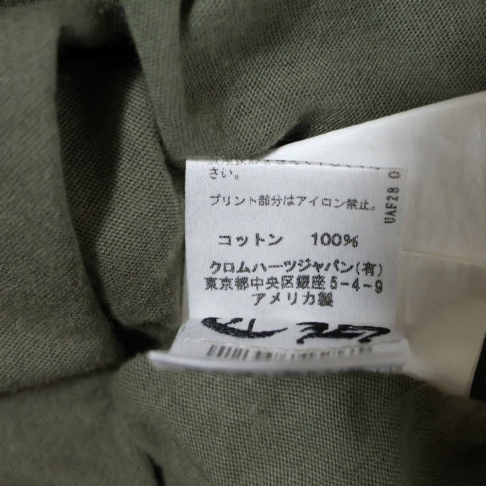 CHROME HEARTS(クロムハーツ) CEMETERY S/S TEE バックセメタリープリント Vネック 半袖Tシャツ カーキ