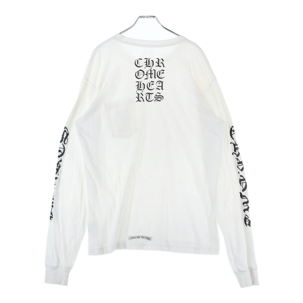 CHROME HEARTS(クロムハーツ) Vertical Logo Tee ヴァーティカルロゴプリント クルーネック 長袖Tシャツ ホワイト