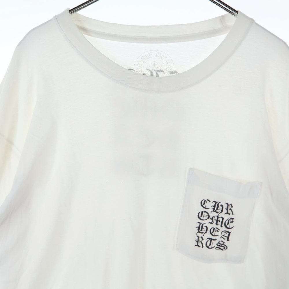 CHROME HEARTS(クロムハーツ) Vertical Logo Tee ヴァーティカルロゴプリント クルーネック 長袖Tシャツ ホワイト