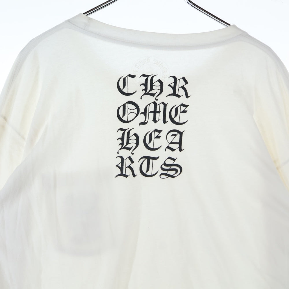 CHROME HEARTS(クロムハーツ) Vertical Logo Tee ヴァーティカルロゴプリント クルーネック 長袖Tシャツ ホワイト
