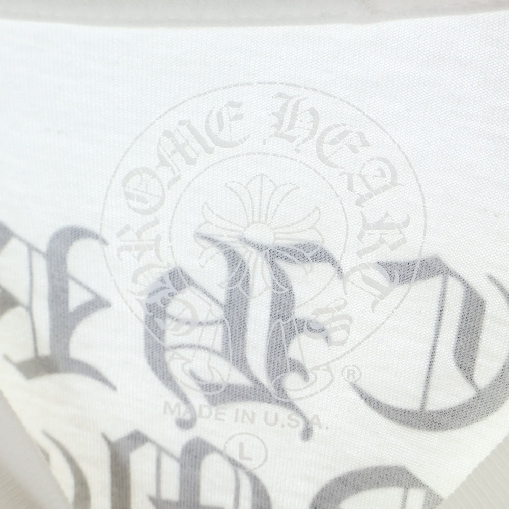 CHROME HEARTS(クロムハーツ) Vertical Logo Tee ヴァーティカルロゴプリント クルーネック 長袖Tシャツ ホワイト