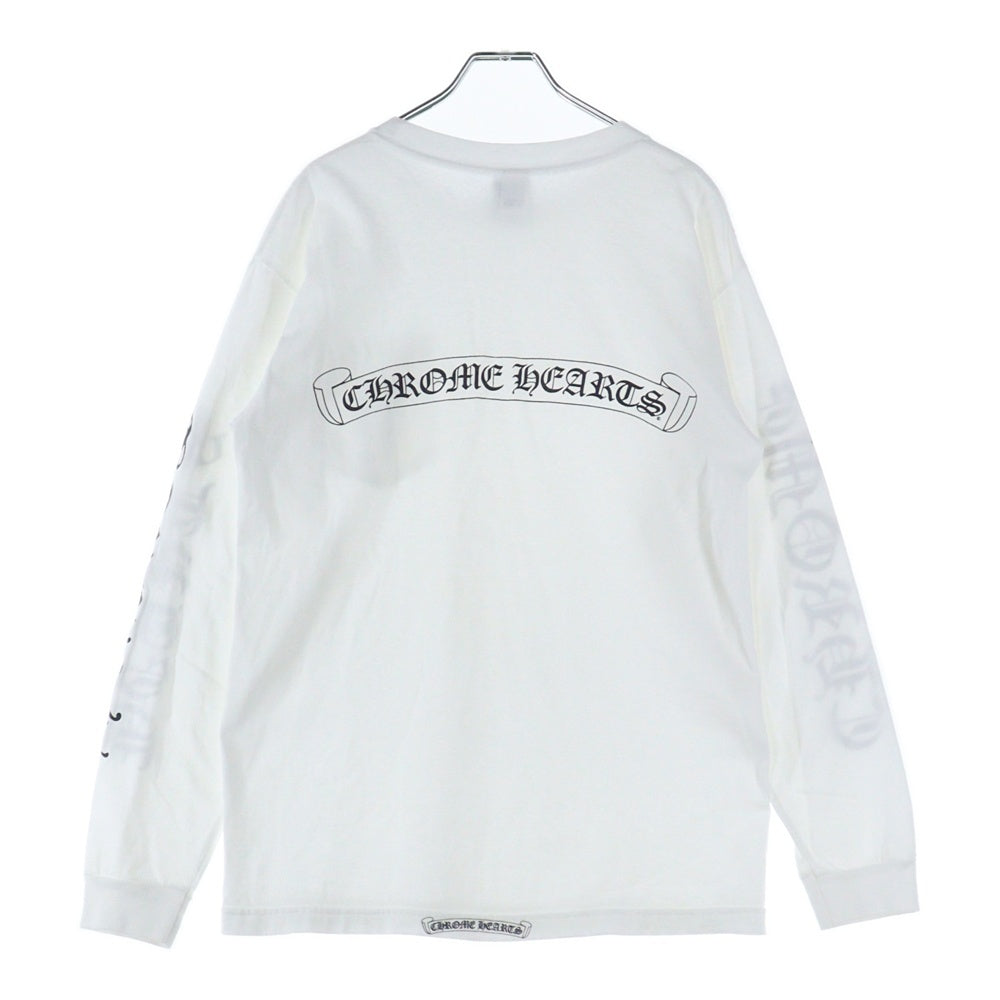 CHROME HEARTS(クロムハーツ) OLD バックスクロールラベルプリント クルーネック 長袖Tシャツ ホワイト
