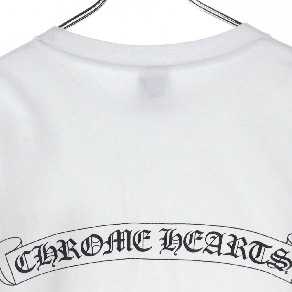 CHROME HEARTS(クロムハーツ) OLD バックスクロールラベルプリント クルーネック 長袖Tシャツ ホワイト
