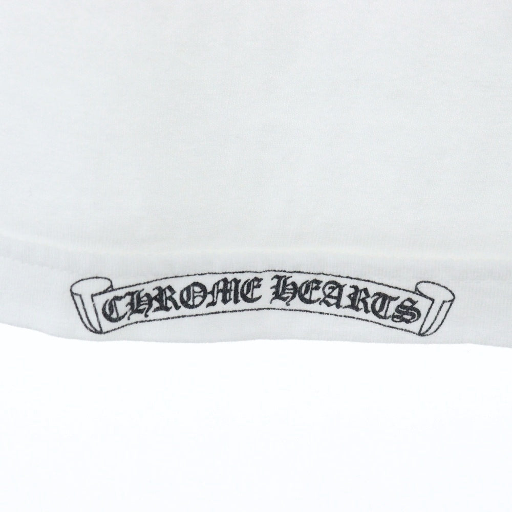 CHROME HEARTS(クロムハーツ) OLD バックスクロールラベルプリント クルーネック 長袖Tシャツ ホワイト