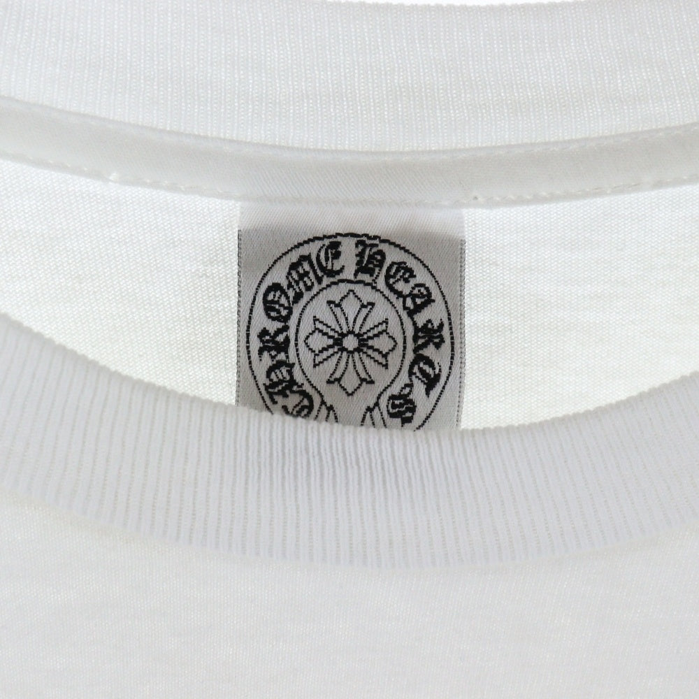 CHROME HEARTS(クロムハーツ) OLD バックスクロールラベルプリント クルーネック 長袖Tシャツ ホワイト