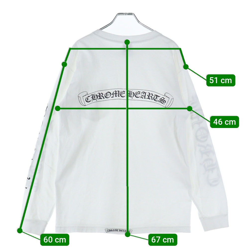 CHROME HEARTS(クロムハーツ) OLD バックスクロールラベルプリント クルーネック 長袖Tシャツ ホワイト