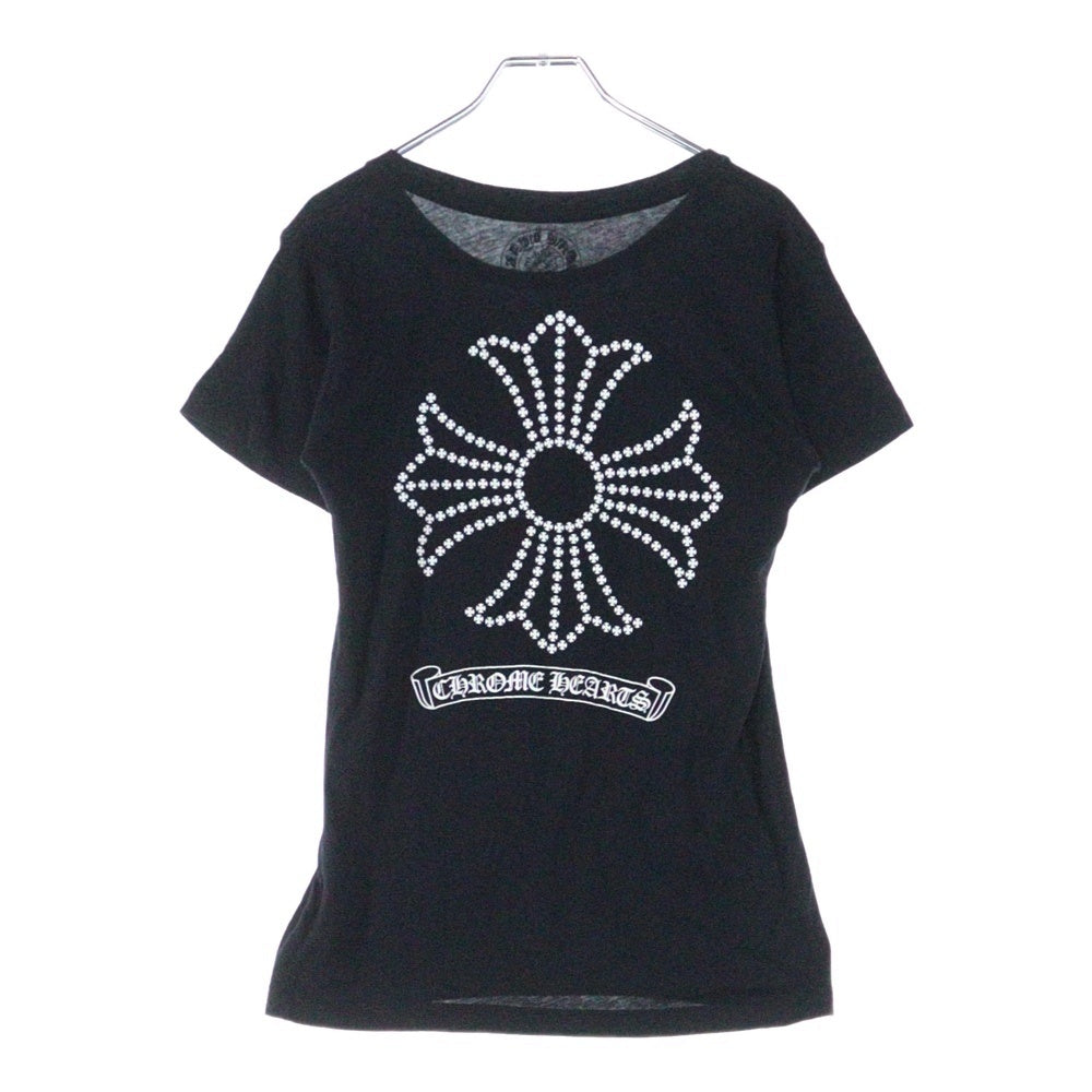 CHROME HEARTS(クロムハーツ) CH PLUS バックCHプラスプリント クルーネック 半袖Tシャツ ブラック レディース