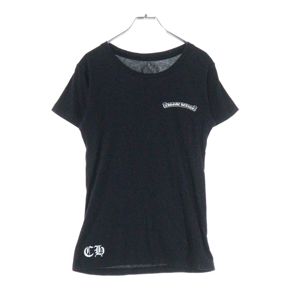 CHROME HEARTS(クロムハーツ) CH PLUS バックCHプラスプリント クルーネック 半袖Tシャツ ブラック レディース
