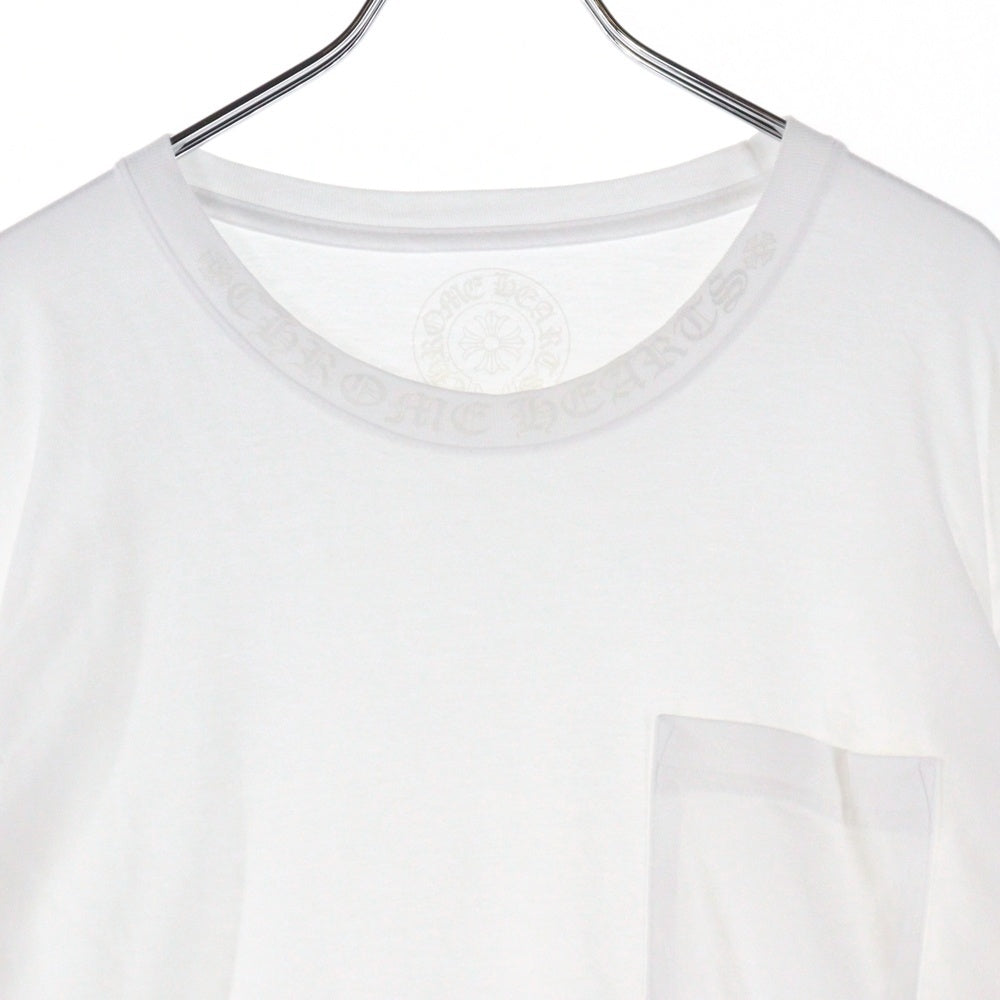 CHROME HEARTS(クロムハーツ) Neck Logo L/S Tee ネックロゴ プリント長袖Tシャツ カットソー ホワイト