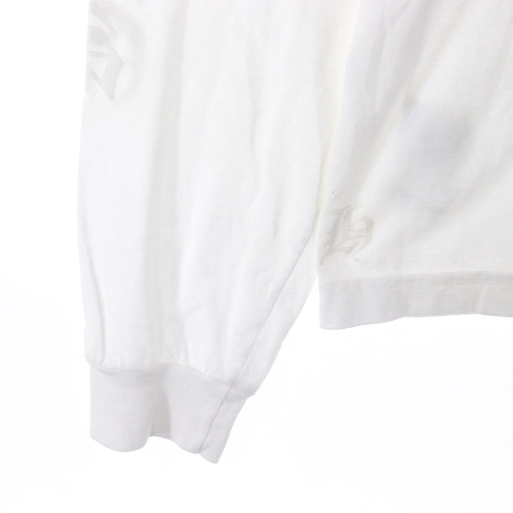 CHROME HEARTS(クロムハーツ) Neck Logo L/S Tee ネックロゴ プリント長袖Tシャツ カットソー ホワイト