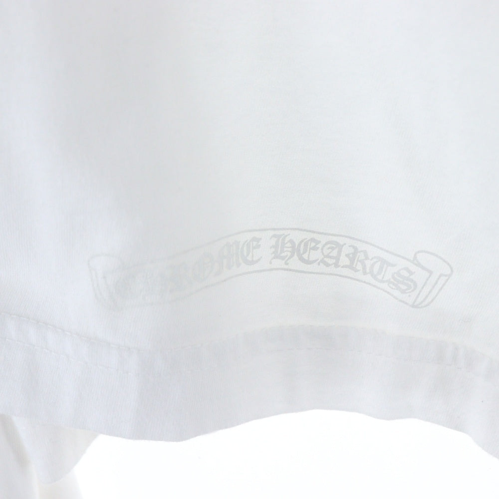 CHROME HEARTS(クロムハーツ) Neck Logo L/S Tee ネックロゴ プリント長袖Tシャツ カットソー ホワイト