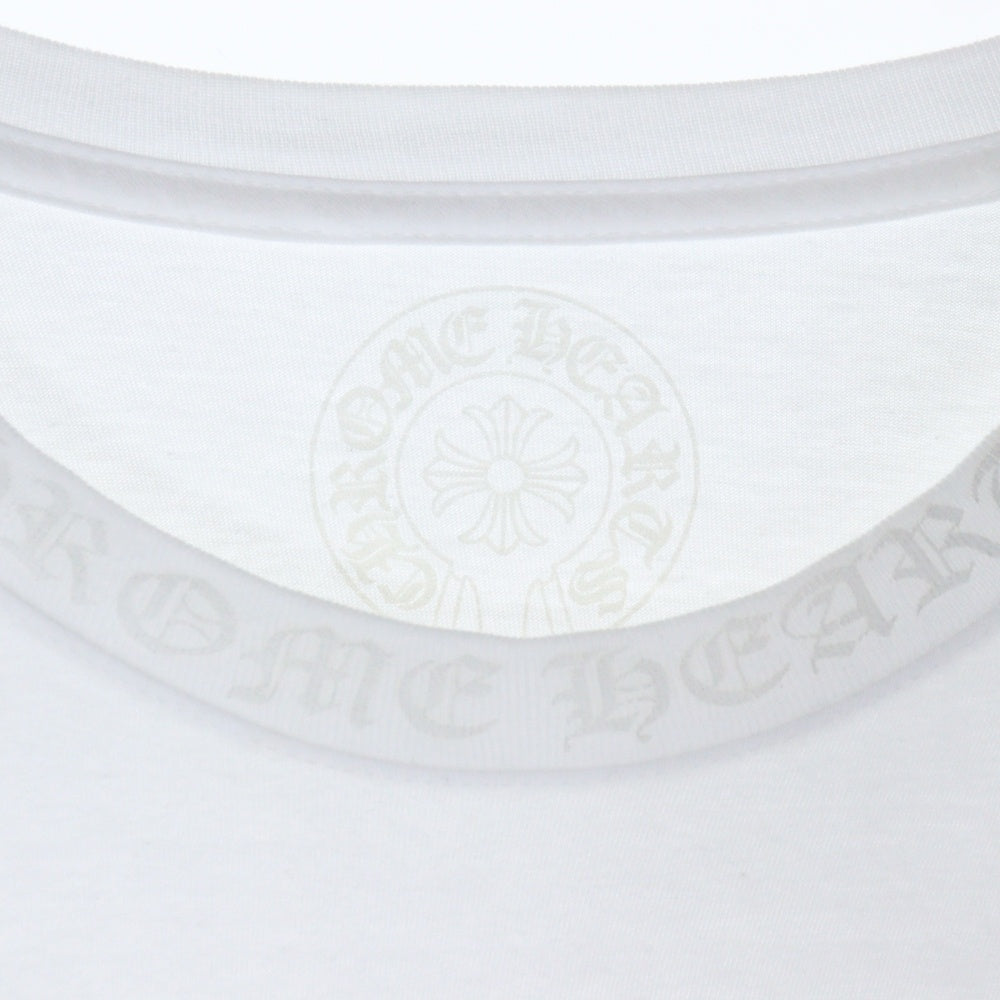 CHROME HEARTS(クロムハーツ) Neck Logo L/S Tee ネックロゴ プリント長袖Tシャツ カットソー ホワイト