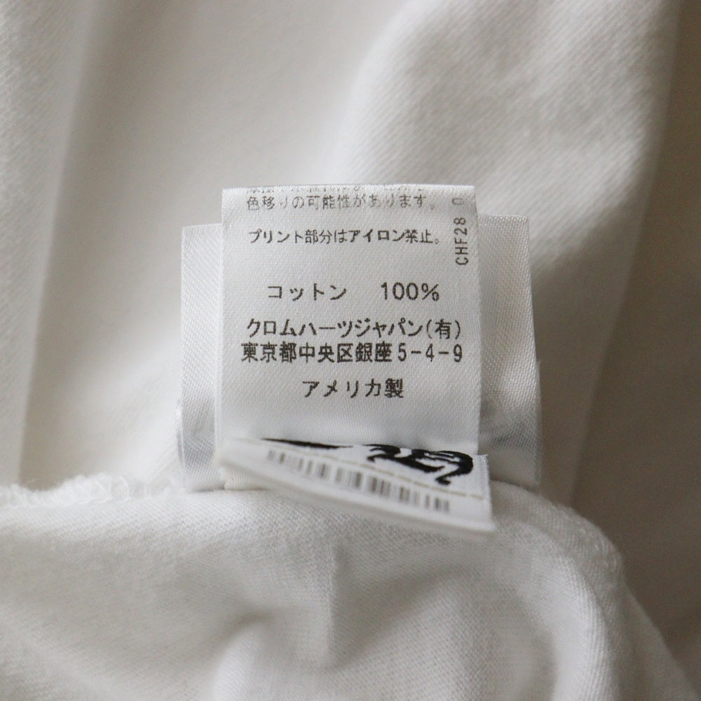 CHROME HEARTS(クロムハーツ) Neck Logo L/S Tee ネックロゴ プリント長袖Tシャツ カットソー ホワイト