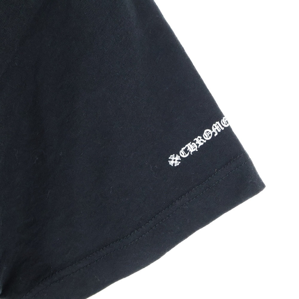 CHROME HEARTS(クロムハーツ) バックラベルクロス Vネック 半袖Tシャツ ブラック
