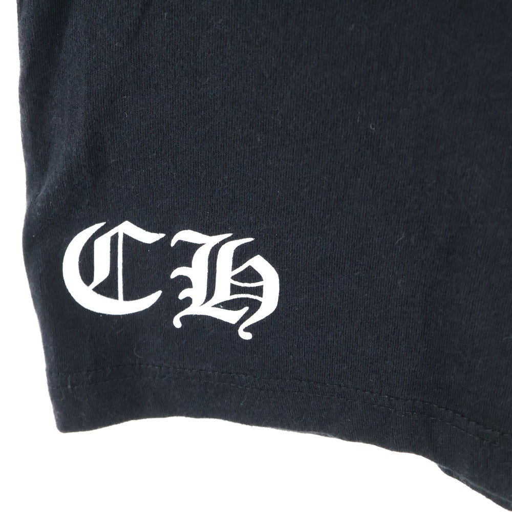 CHROME HEARTS(クロムハーツ) バックラベルクロス Vネック 半袖Tシャツ ブラック