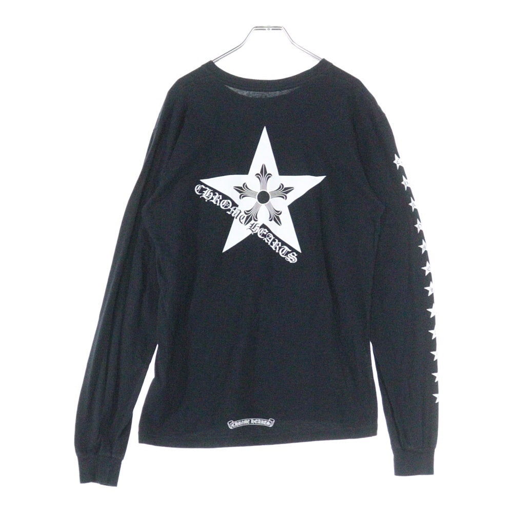 CHROME HEARTS(クロムハーツ) STR バックラージスタープリント クルーネック 長袖Tシャツ ブラック