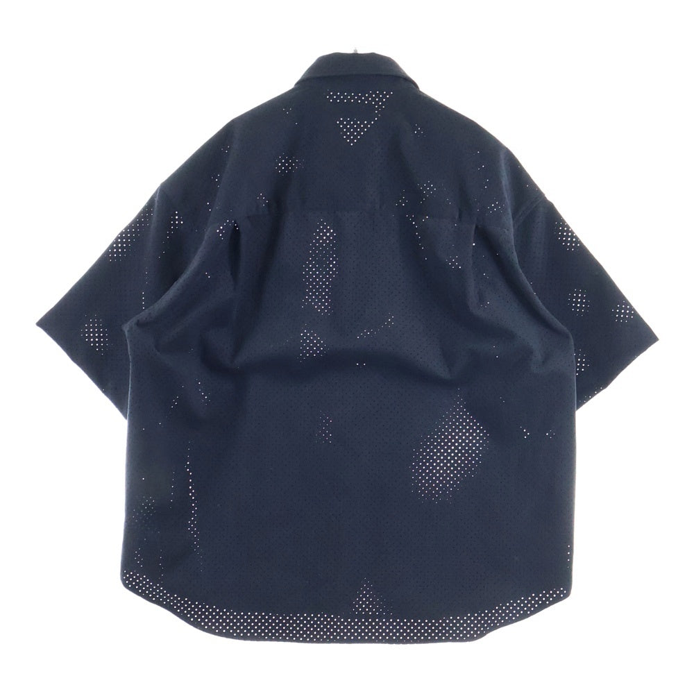 COOTIE PRODUCTIONS(クーティー プロダクションズ) Punching Faux Suede Work S/S Shirt パンチング スエード ワーク シャツ CTE-25S412 ブラック