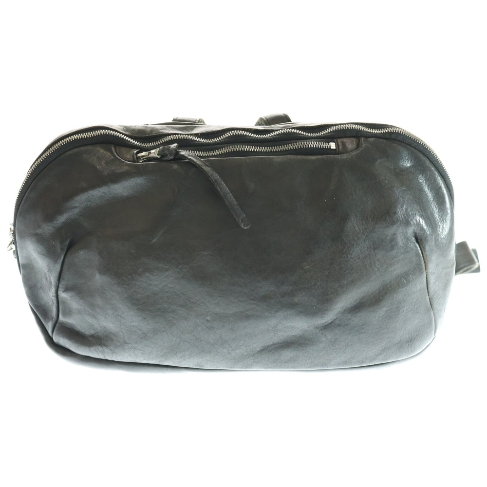 ISAMU KATAYAMA BACKLASH(イサムカタヤマバックラッシュ) レザー ラウンドジップ ショルダーバッグ ブラック