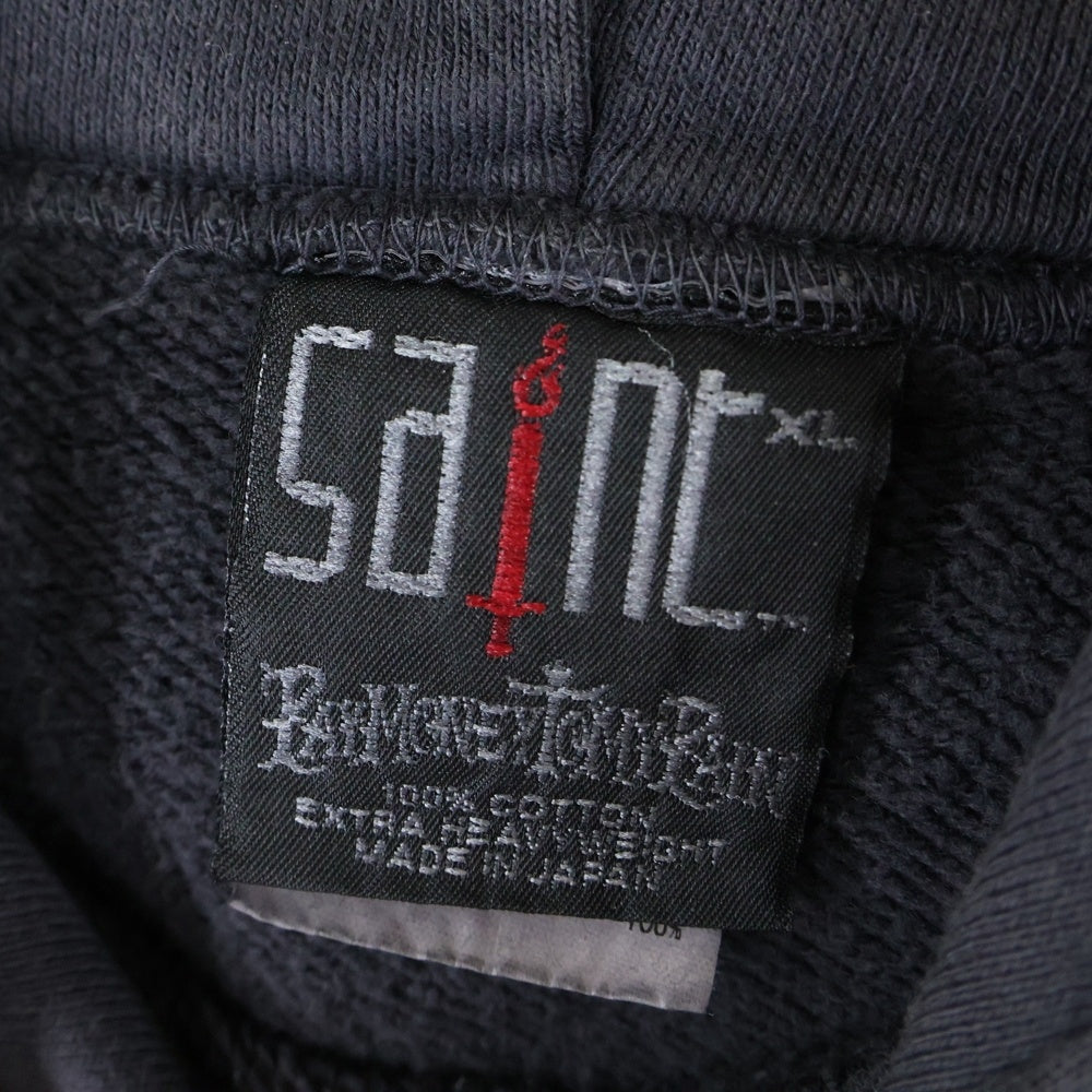 SAINT MICHAEL(セントマイケル) 24SS PTP_HOODIE BRND MONEY バーンドマネープリント スウェット プルオーバーパーカー チャコールグレー SM-YS8-0000-C51