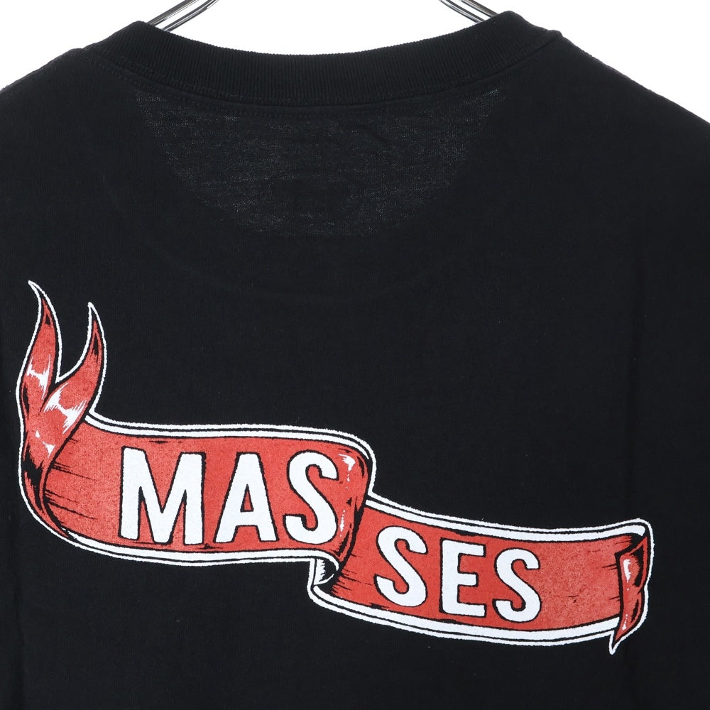 PORKCHOP(ポークチョップ) ×MASSES FLYING WEEL 両面プリント クルーネック 半袖Tシャツ ブラック