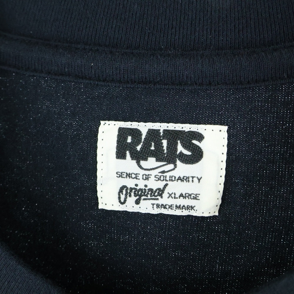 RATS(ラッツ) BOX LOGO WAY OF LIFE TEE フロントロゴプリント クルーネック 半袖Tシャツ ブラック 24'SPT-0801
