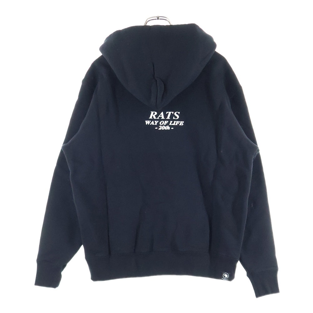 NEIGHBORHOOD(ネイバーフッド) ×RATS ラッツ 20周年記念 両面プリント プルオーバーパーカー ブラック 25'SPH-0104