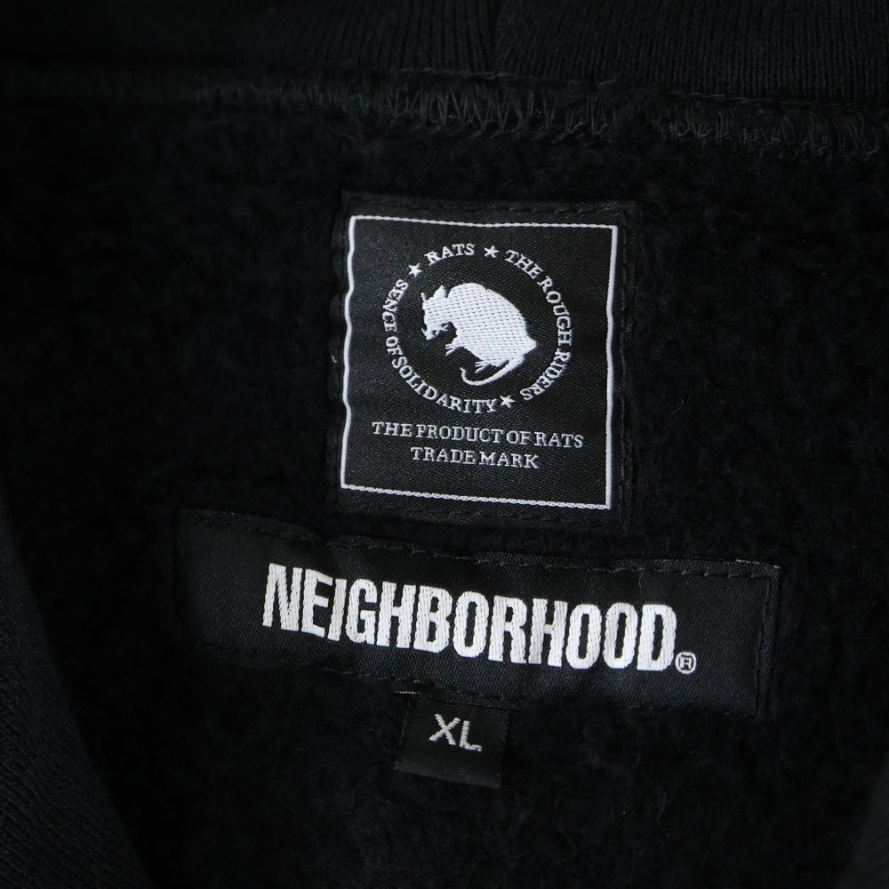 NEIGHBORHOOD(ネイバーフッド) ×RATS ラッツ 20周年記念 両面プリント プルオーバーパーカー ブラック 25'SPH-0104