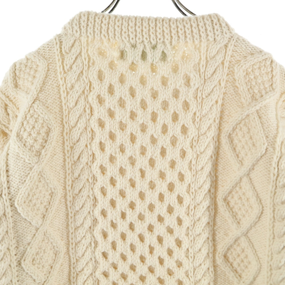 INVERALLAN(インバーアラン) STRATHTAY クルーネック ケーブルニット ホワイト