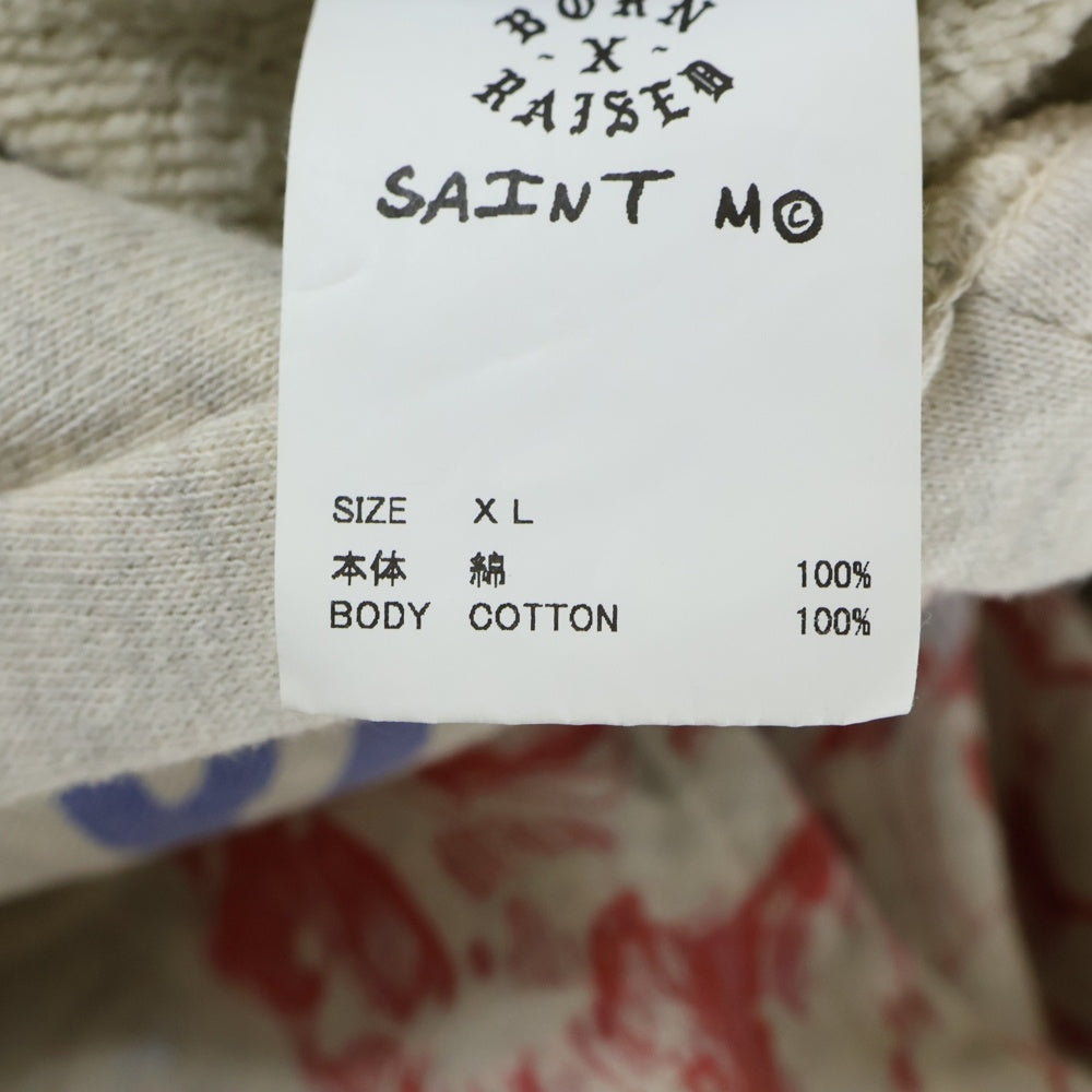 SAINT MICHAEL(セントマイケル) 24SS ×Born Raised ボーン レイズド プルオーバーパーカー ベージュ SM-YS8-0000-C11