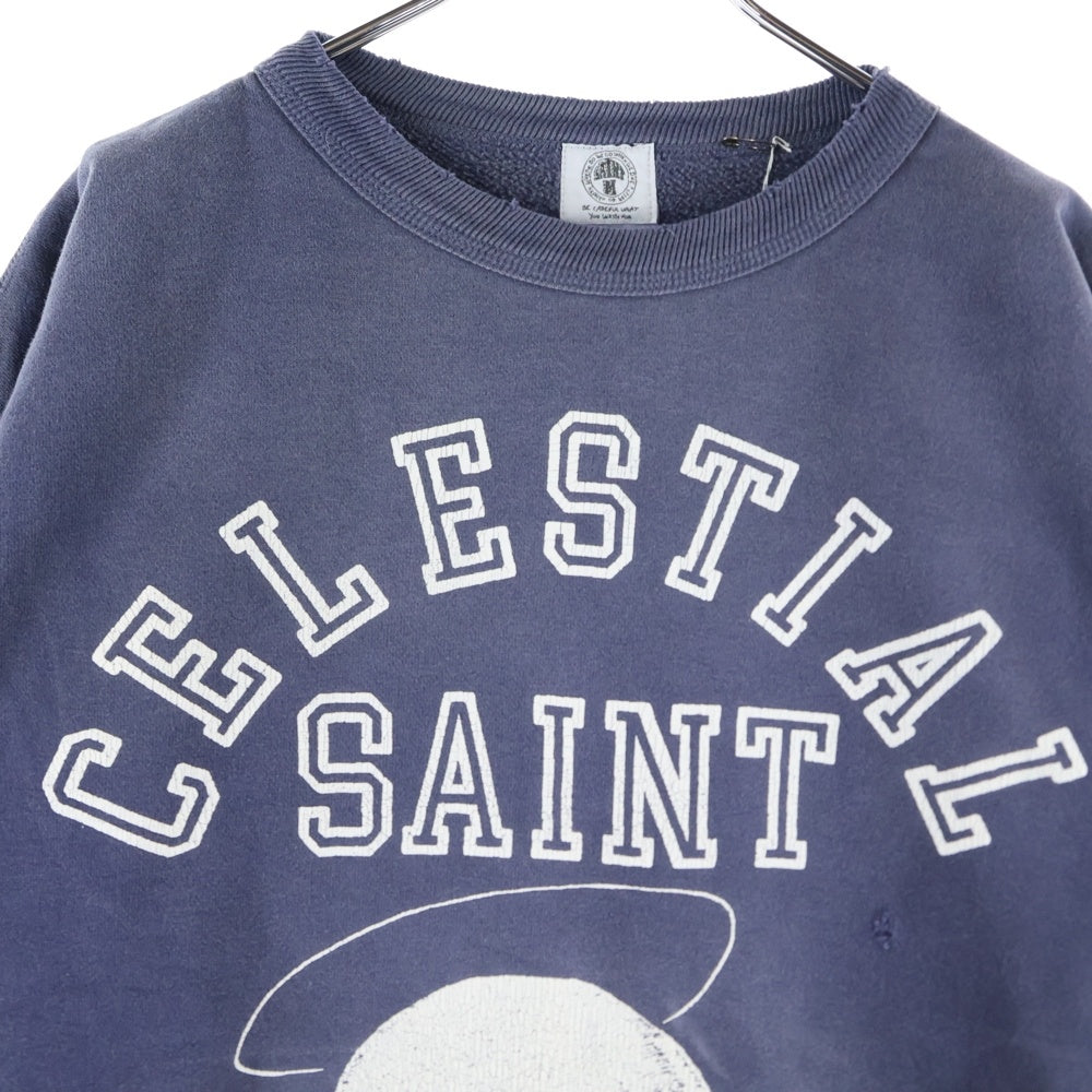 SAINT MICHAEL(セントマイケル) 21AW SKULL USED CREW NECK SWEAT スカルプリント ユーズド加工 クルーネックスウェットトレーナー SM-A21-0000-027