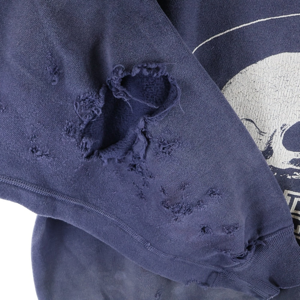 SAINT MICHAEL(セントマイケル) 21AW SKULL USED CREW NECK SWEAT スカルプリント ユーズド加工 クルーネックスウェットトレーナー SM-A21-0000-027