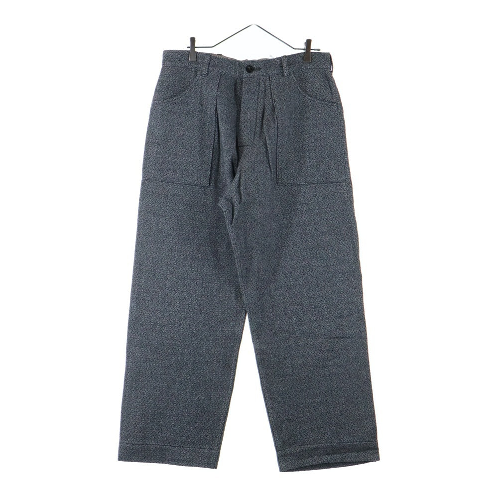 NO BRAND(ノーブランド) WILLOW PANTS ウール混 コットン スラックスパンツ グレー