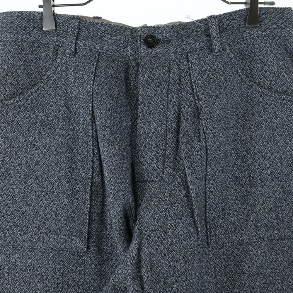 NO BRAND(ノーブランド) WILLOW PANTS ウール混 コットン スラックスパンツ グレー