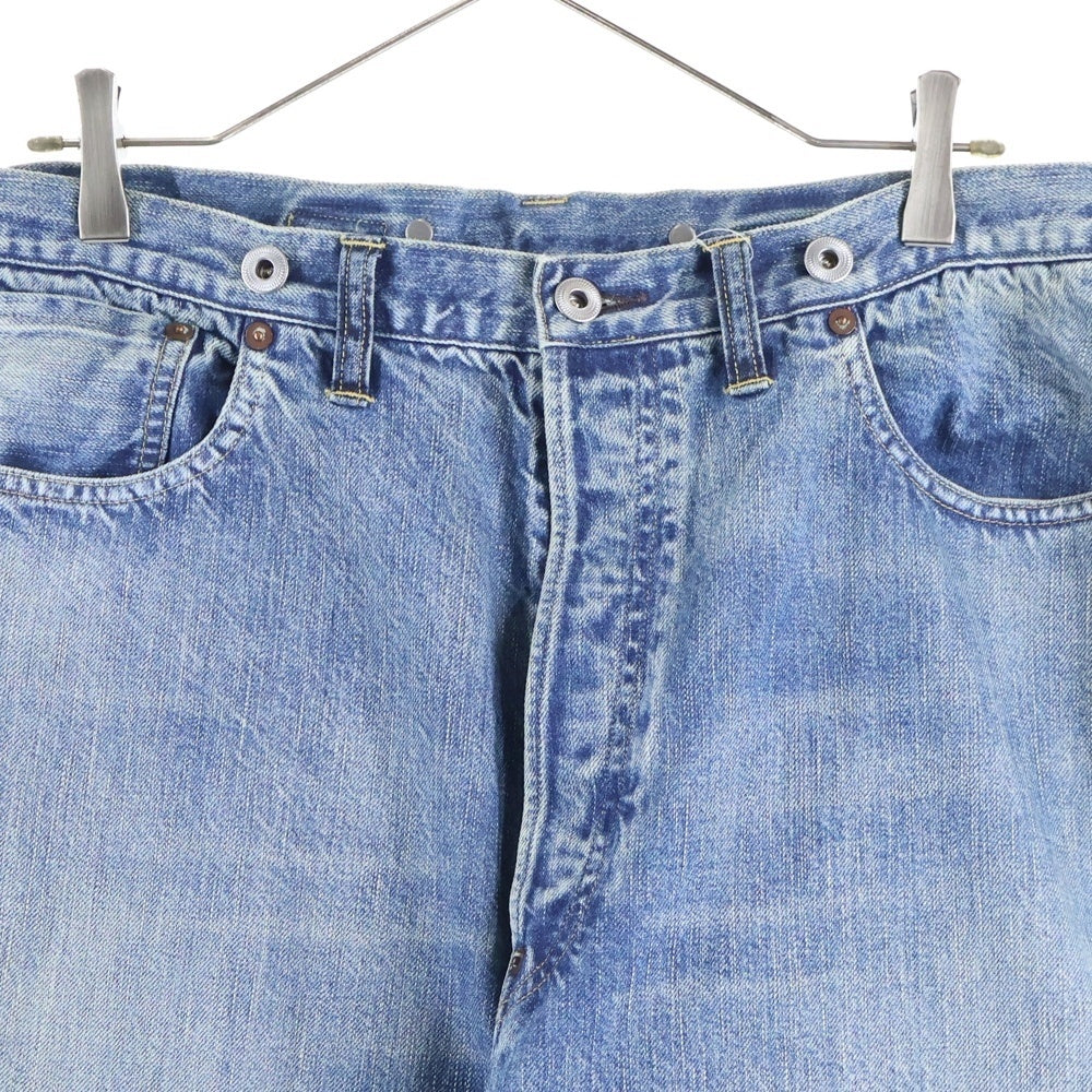 A.PRESSE(アプレッセ) No.22 Washed Wide Denim Pants ウォッシュ加工 ストレートデニムパンツ インディゴ AP-4003