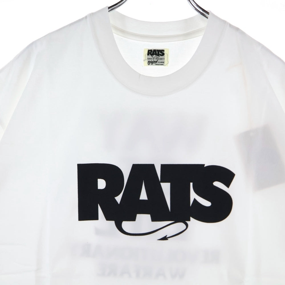 RATS(ラッツ) BOX LOGO WAY OF LIFE TEE フロントロゴプリント クルーネック 半袖Tシャツ ホワイト 24'SPT-0801