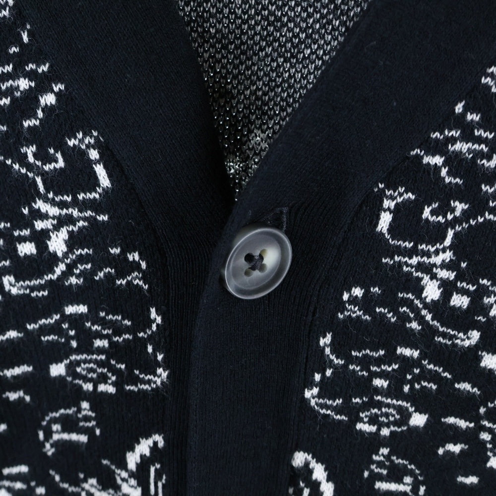 Hideandseek(ハイドアンドシーク) Total Pattern 総柄 コットン カーディガン ブラック HC-1006234
