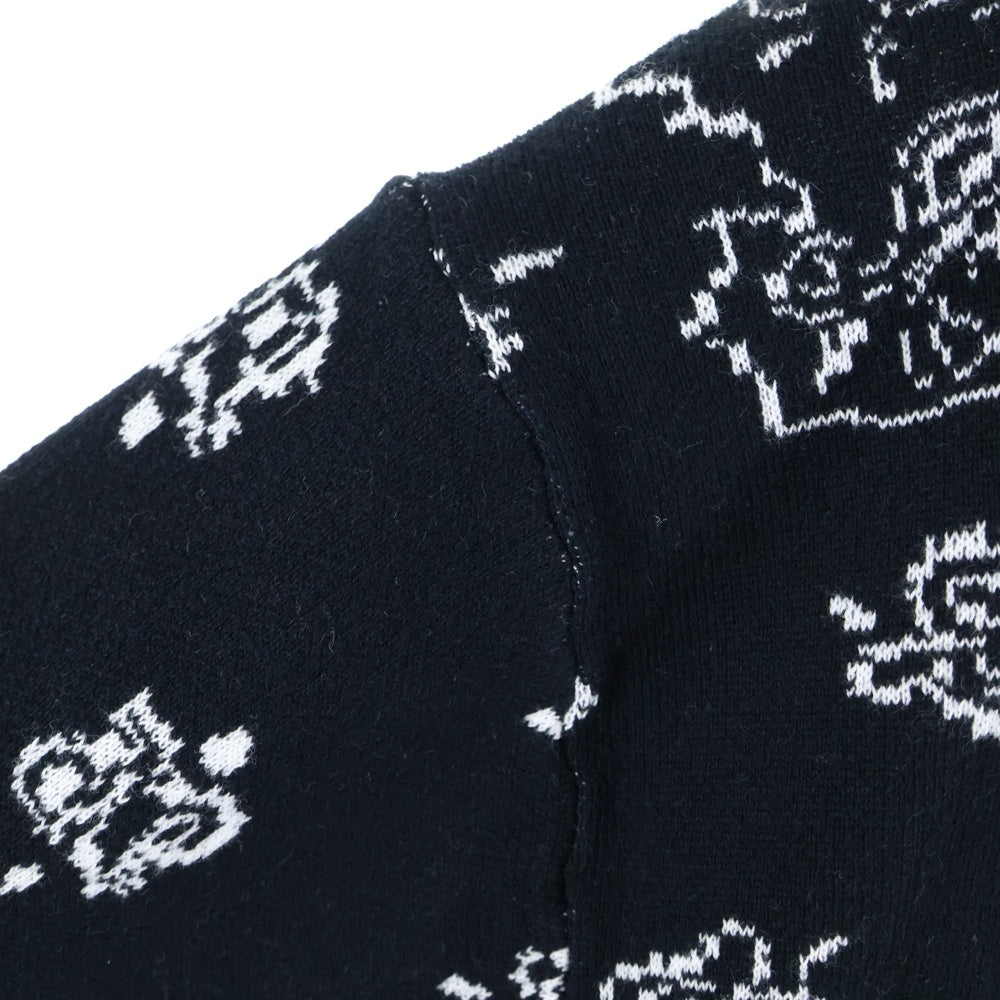 Hideandseek(ハイドアンドシーク) Total Pattern 総柄 コットン カーディガン ブラック HC-1006234