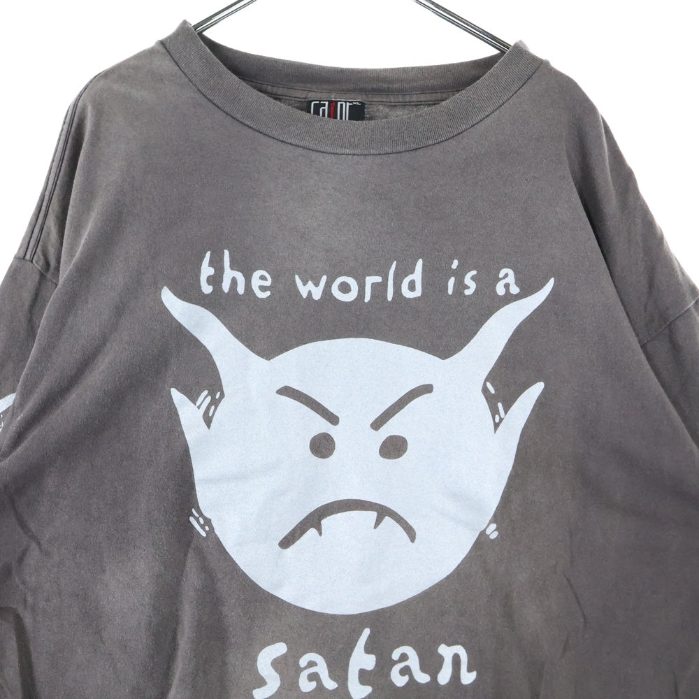 SAINT MICHAEL(セントマイケル) SM-A21-0000-025 AW21 LS TEE_SATAN ヴィンテージ加工ロングスリーブ 長袖Tシャツ カットソー グレー