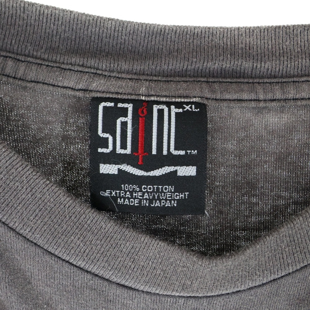 SAINT MICHAEL(セントマイケル) SM-A21-0000-025 AW21 LS TEE_SATAN ヴィンテージ加工ロングスリーブ 長袖Tシャツ カットソー グレー