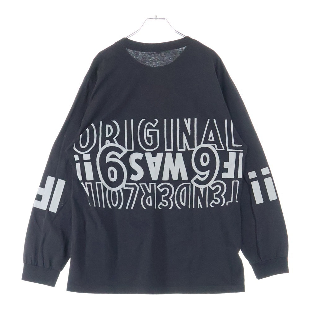 TENDERLOIN(テンダーロイン) 22SS 両面ロゴプリント クルーネック 長袖Tシャツ ブラック
