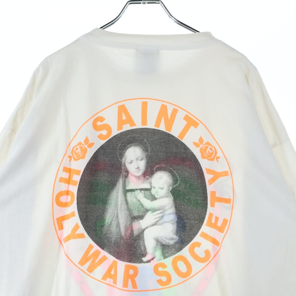 SAINT MICHAEL(セントマイケル) 24SS LS TEE PINK HEART WHITE クルーネック 長袖Tシャツ ホワイト SM-YS8-0000-020