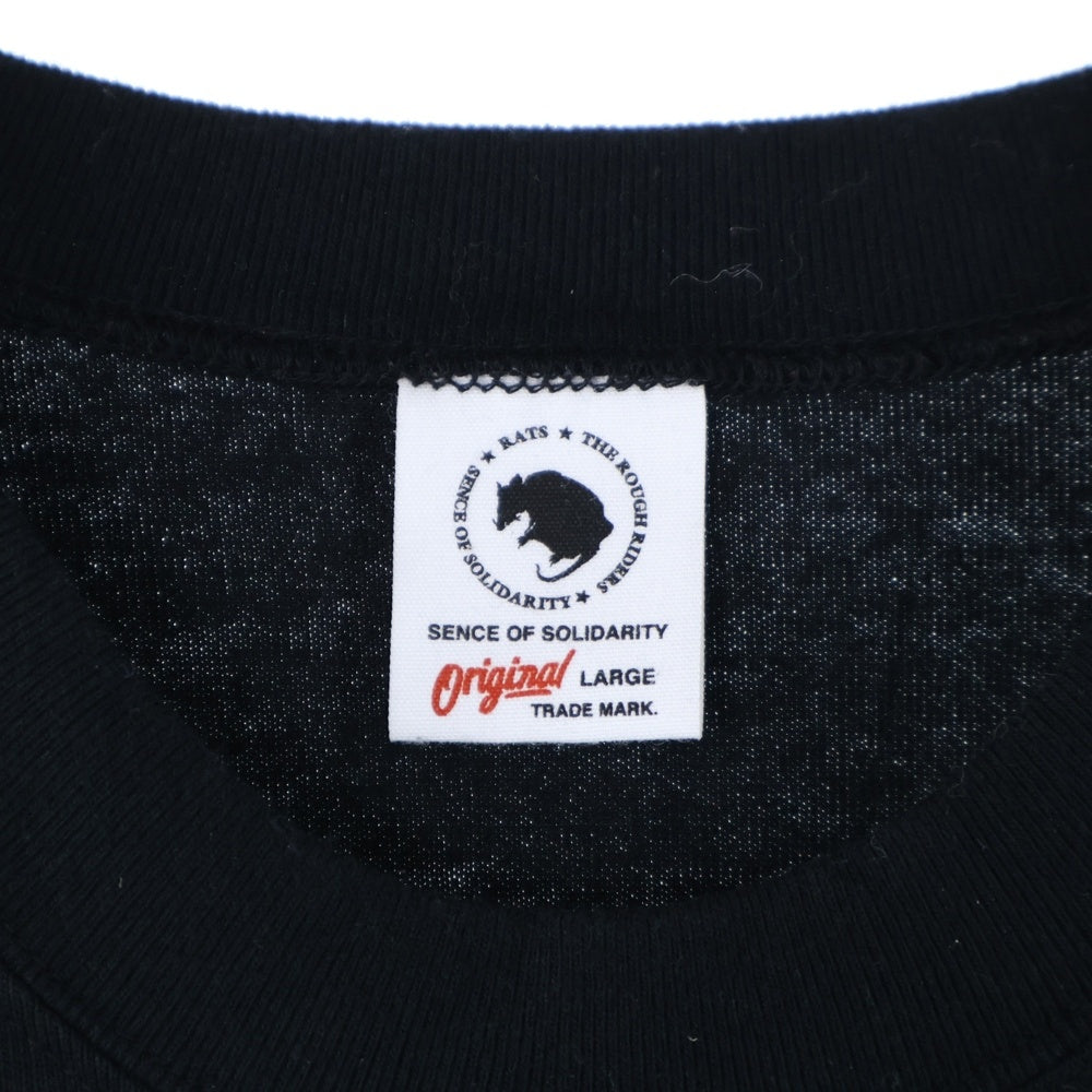 RATS(ラッツ) WAY OF LIFE BLACKANDYELLOW 両面プリント クルーネック 長袖Tシャツ ブラック